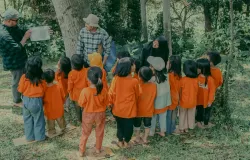 Di Sesar Lembang Kalcer, anak-anak diajak belajar mitigasi sambil bermain. (Foto: Dok Sesar Lembang Kalcer)