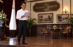 Ilustrasi penulis sedang membacakan puisi Bahasa Sunda "Wangsit Siliwangi" karya Wahyu Wibisana (1964). (Foto: R.M.A. Ahmad Said Widodo diolah dengan ChatGPT)
