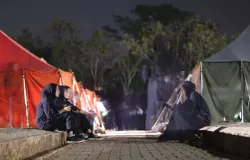 Lapangan tempat kemah,di  kawasan Cicadas Camping Ground, Sumedang.