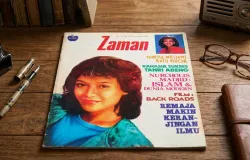 Majalah Zaman edisi September 1984, terbit sekitar 42 tahun silam. Sampul mukanya menampilkan lukisan bergaya airbrush penyanyi asal Cimahi, Ria Angelina, yang menjadi salah satu wajah hiburan populer pada era 1980-an. (Sumber: Koleksi Kin Sanubary)