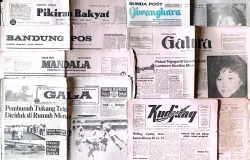 Beberapa surat kabar yang pernah menjadi bagian dari kehidupan dan kebanggaan warga Bandung pada era 1970–1990-an. (Sumber: Kin Sanubary)