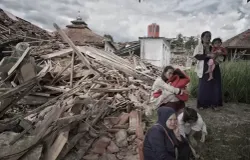 Korban Gempa Cianjur. (Sumber: Ayobandung | Foto: Kavin Faza)
