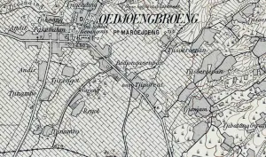 Peta peta topografi Lembar Ujungberung tahun 1910. (Sumber: KITLV)