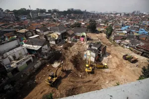 Lokasi pembangunan rumah deret (rudet) Tamansari hasil penggusuran warga. (Sumber: Ayobandung | Foto: Irfan al Faritsi)