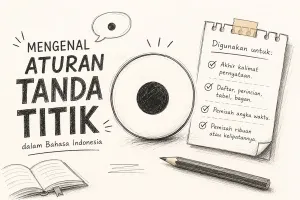 Tanda titik, meski tampak sederhana, banyak orang masih keliru dalam penggunaannya. (Sumber: Ilustrasi oleh ChatGPT)