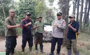 Petugas dari Perhutani Bandung Utara saat melakukan pengawasan. (Sumber: Liputan | Foto: Humas )