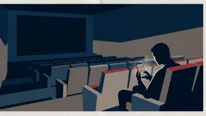 Ilustrasi Dilema Bioskop Sepi di Tengah Pergeseran Budaya Instan. (Sumber: Mochamad Arbani)