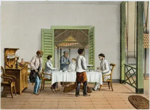 Momen rijsttafel pada tahun 1880-an. (Sumber: Collectie Stichting Nationaal Museum van Wereldculturen | Foto: Jhr. Josias Cornelis Rappard)