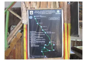 Peta Pendakian Gunung Bukit Tunggul via Bincarung. (Sumber: Dokumentasi Penulis | Foto: Rio Praja)