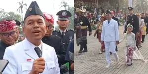 Gubernur Jabar Dedi Mulyadi, saat upacara hari kemerdekaan di Gedung Sate. (Sumber: ayobandung.com | Foto: Rachmadi Rasyad)