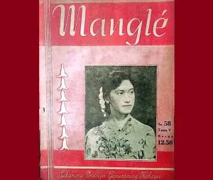 Majalah Mangle edisi Agustus 1962, menampilkan mojang Bandung, Tatty Kartika, sebagai wajah sampul. (Sumber: Dokumentasi Kin Sanubary)