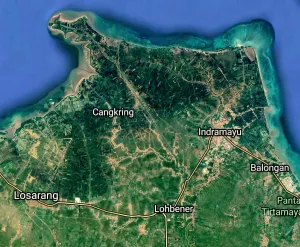 Lokasi Lohbener dan Losarang di Kabupaten Indramayu. (Sumber: Google maps)