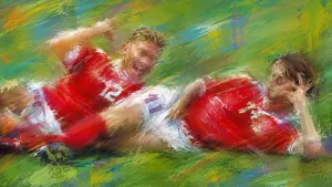 Selebrasi khas Brian Laudrup di Piala Dunia 1998. (Sumber: Istimewa)