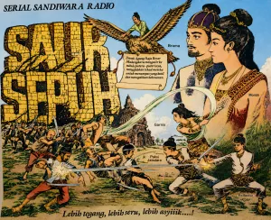 Sandiwara Radio Saur Sepuh, salah satu program radio paling legendaris pada era 1990-an. (Sumber: Tabloid Monitor, edisi 4 Juni 1987)