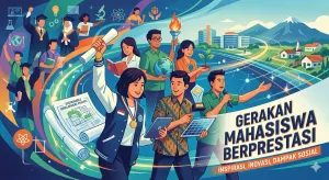 Ilustrasi gerakan mahasiswa berprestasi. (Sumber: Gemini AI | Foto: Gemini AI)