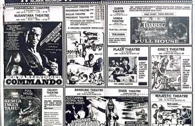 Film-film yang diputar di bioskop-bioskop Bandung di bulan Ramadhan 1986. (Sumber: koran MANDALA Bandung | Foto: Dokumentasi Penulis)