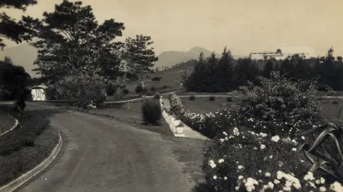 Pemandangan jalan menuju Observatorium Bosscha tahun 1930-an. (Sumber: KITLV)