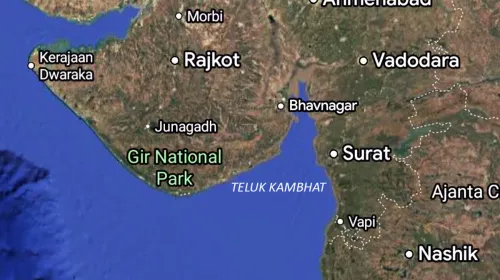 Muara Sungai Mahi di Teluk Kambhat, Laut Arab. (Sumber: Istimewa)
