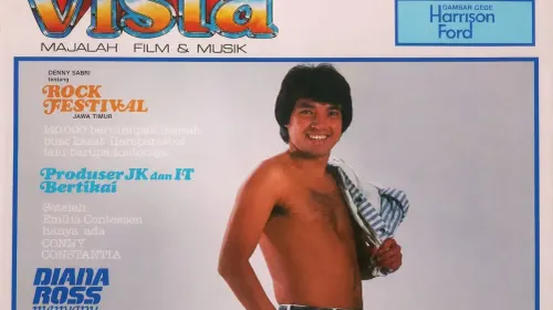 Pebulutangkis nasional Hastomo Arbi menghiasi sampul depan Majalah Vista edisi Juni 1985. (Sumber: Koleksi Majalah Vista milik Kin Sanubary)