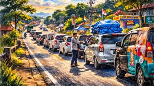 Ilustrasi mudik. (Sumber: Ayobandung.id | Foto: Irfan Al-Faritsi)