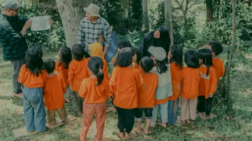 Di Sesar Lembang Kalcer, anak-anak diajak belajar mitigasi sambil bermain. (Foto: Dok Sesar Lembang Kalcer)