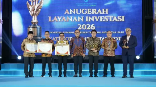 Penghargaan Nasional Layanan Investasi 2026 untuk  kota Bandung (Sumber: dok bandung.go.id)